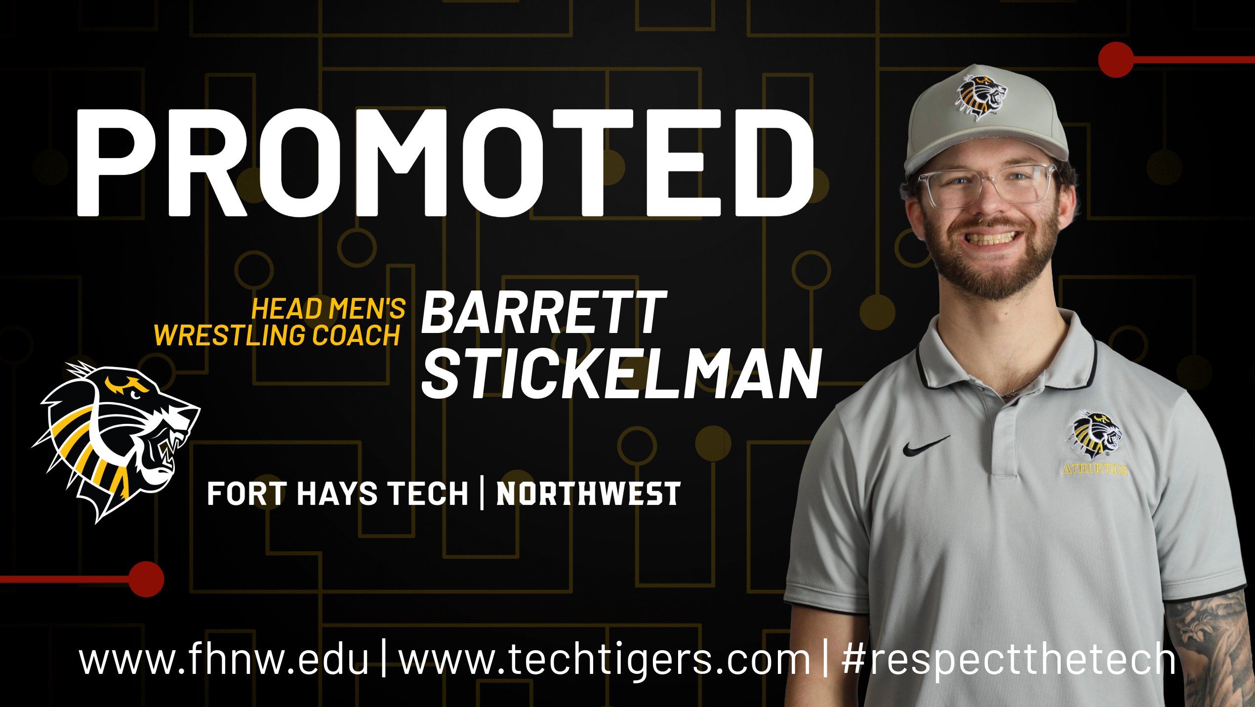 Barrett Stickelman Promoted to Head Men's Wrestling Coach
